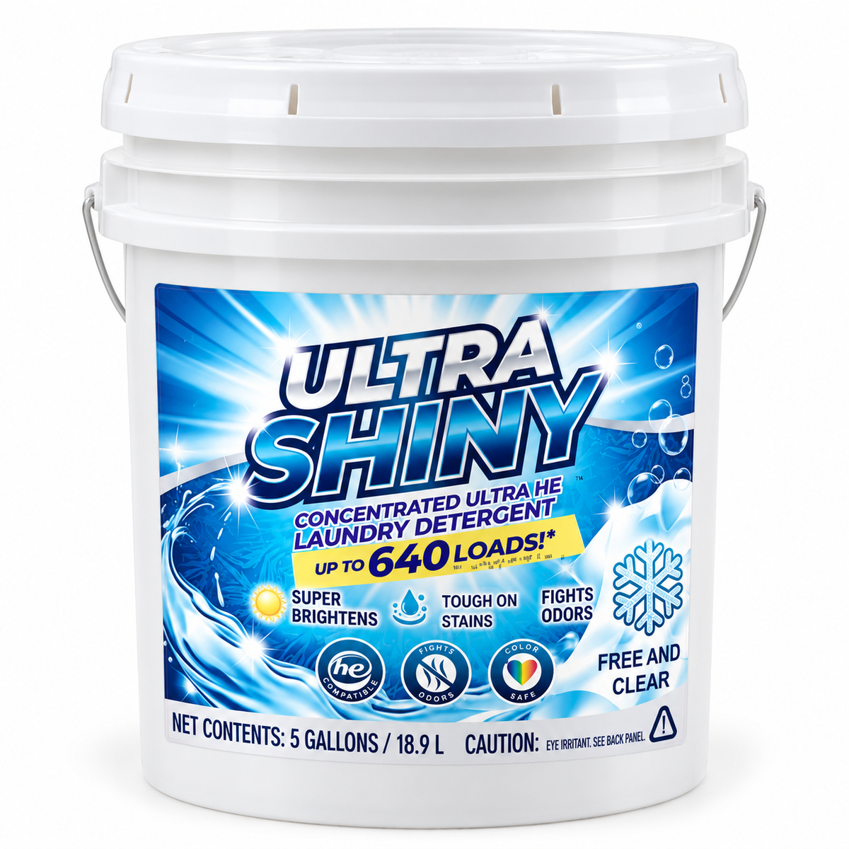 Ultra Shiny Free & Clear HE Laundry Detergent – 5 Gallon