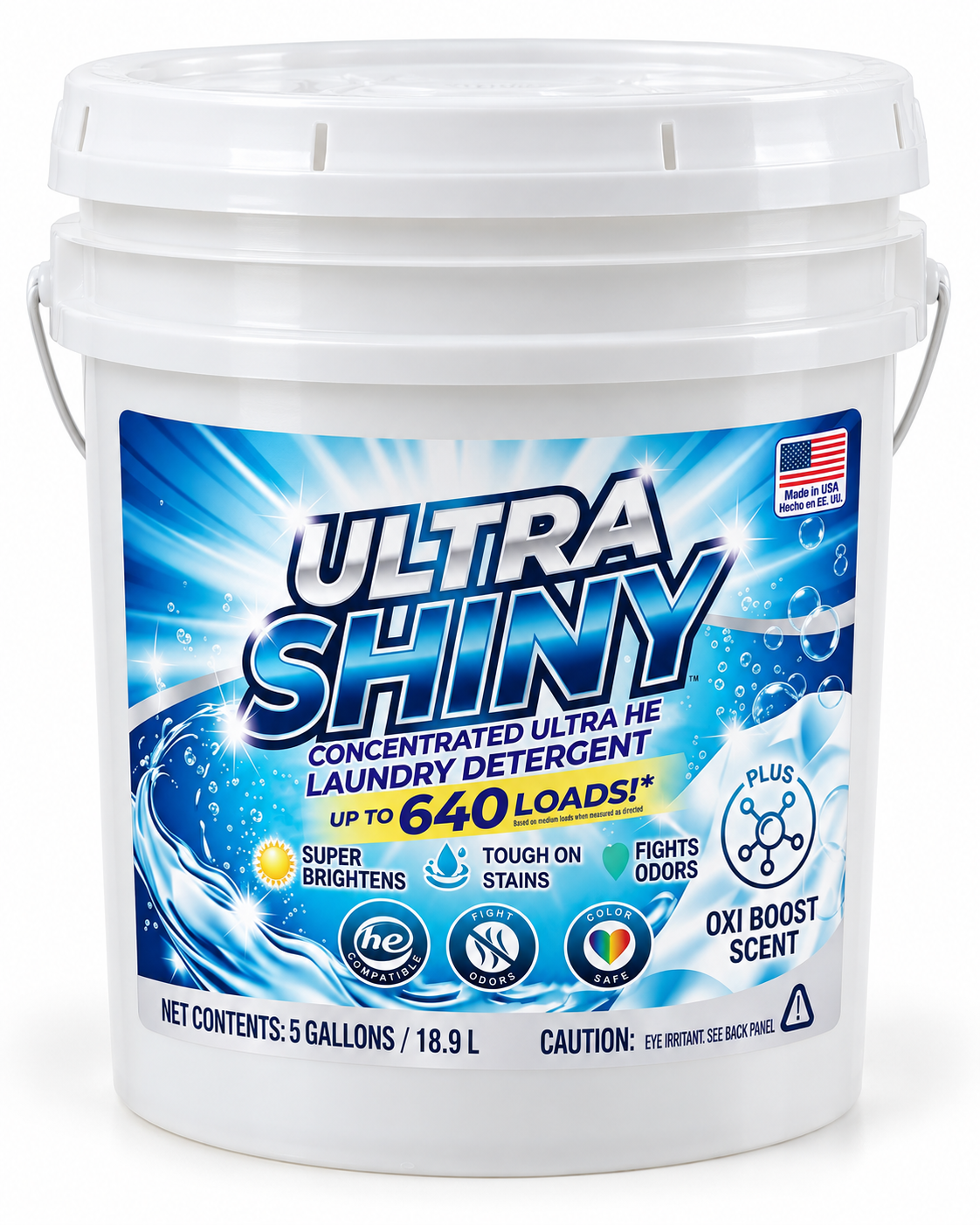 Ultra Shiny Concentrated Ultra HE Laundry Detergent – Oxi Boost Scent, 5 Gallon